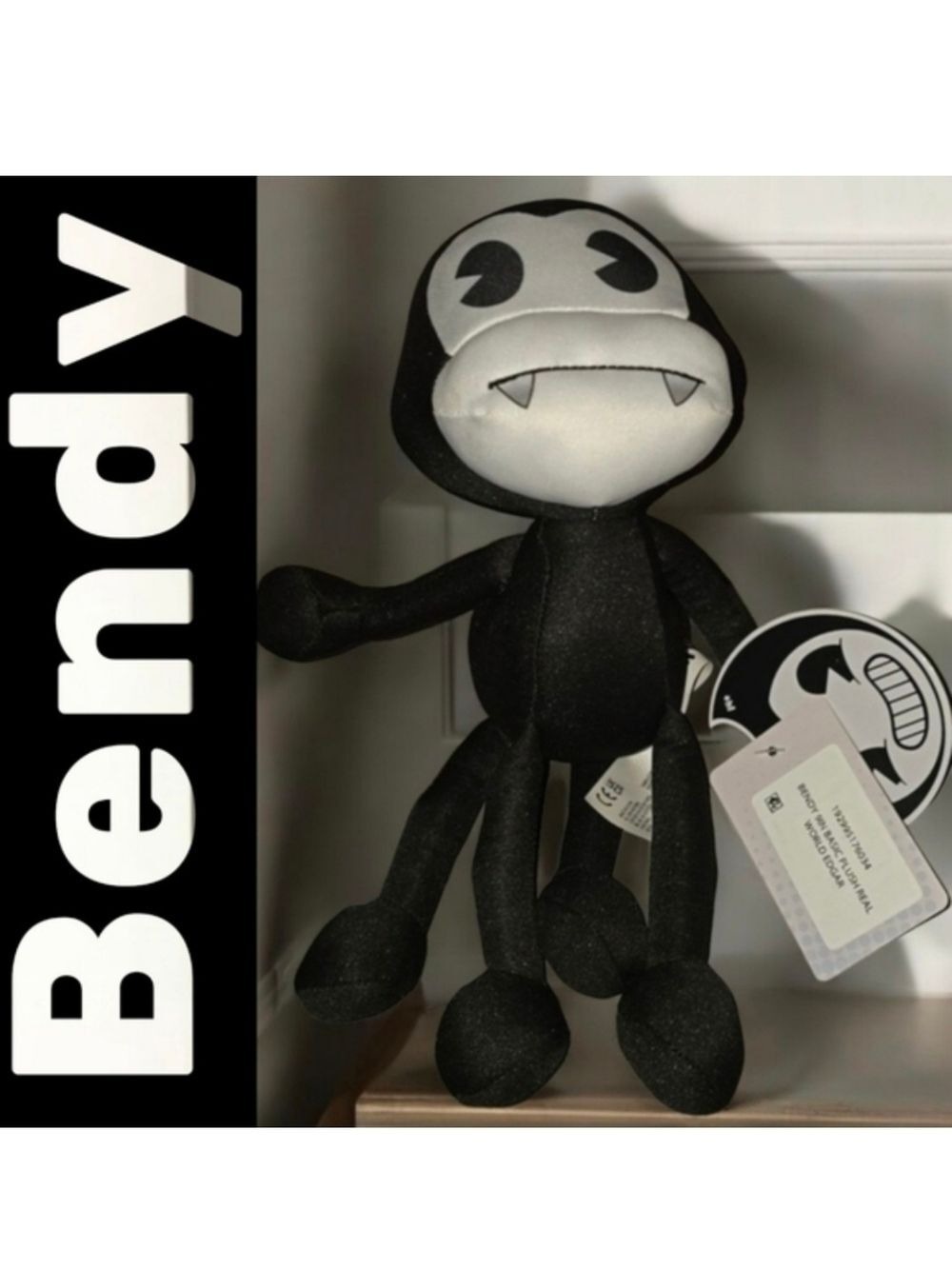 Bendy 9 Inch Basic Plush Real World Edgar Black & White Plush Character Bendy